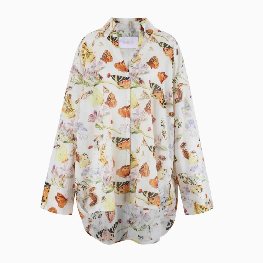 Selkie The Elder Beach Blouse Cotton Button Down Causal Beach Small - Picture 4 of 9